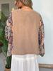 New Printed Crew Neck Loose Casual Batwing Sleeve Top for Women