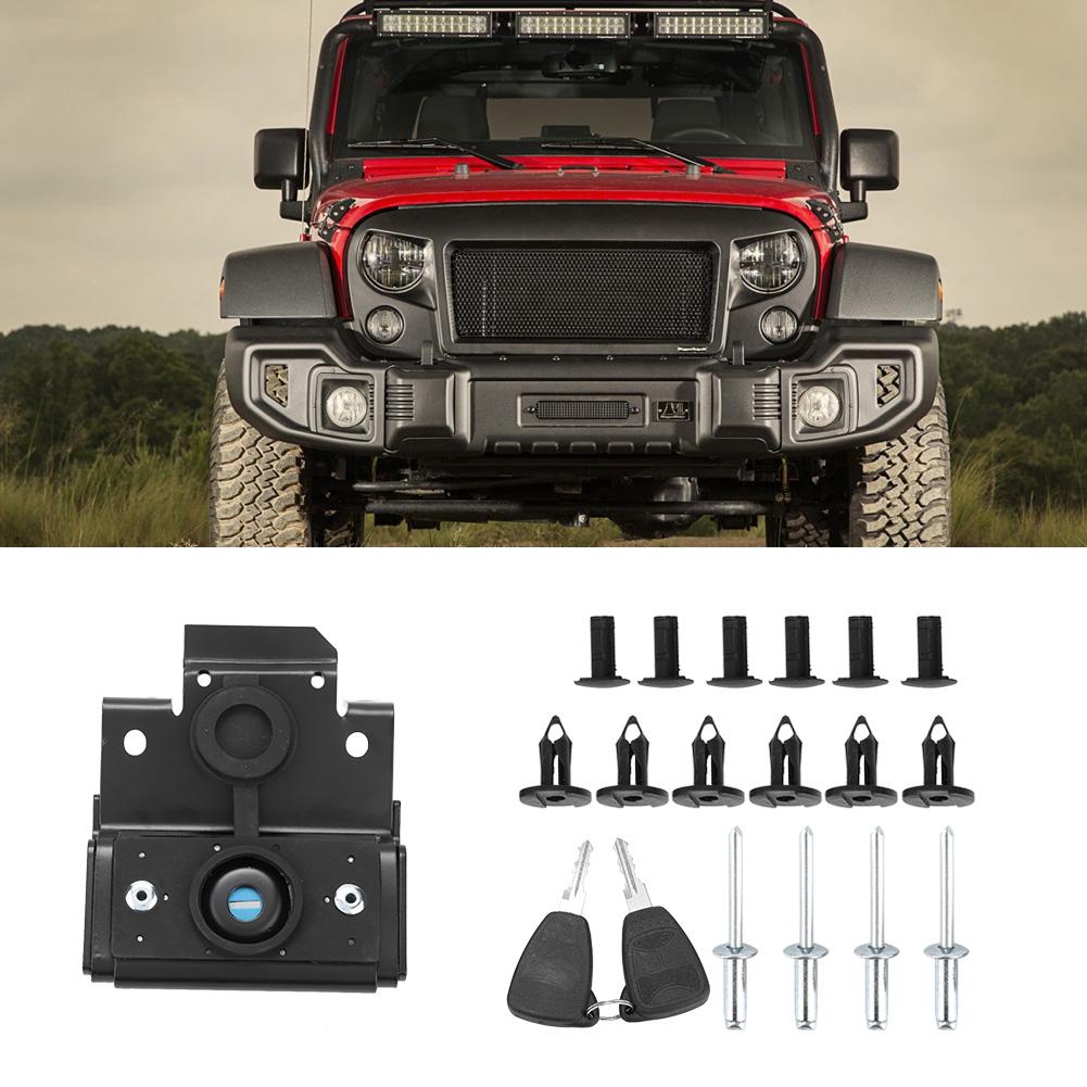 Car Bonnet Hood Lock Latch Catch Fit for Jeep Wrangler JK & Unlimited 2007 2017