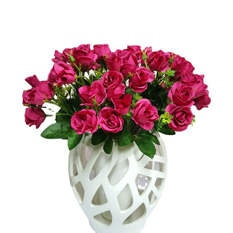 European & Korean Style Artificial Rose Bouquet - 15 Small Roses for Home Decor and Weddings