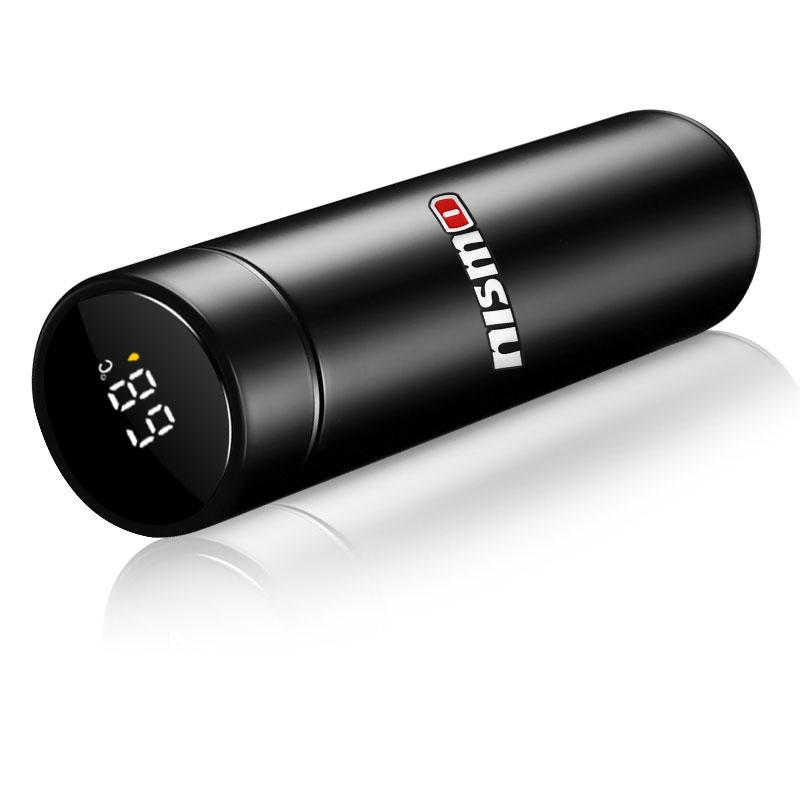 

1Pcs Car Smart Thermos Bottle With Temperature Display Coffee Cup For Nissan Nismo Qashqai X J10 J11 Trail Tiida Teana Skyline Juke X-trail Almera Nismo чёрный