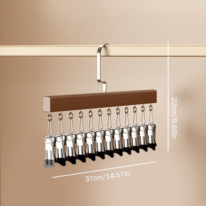 New Closet Organizer With 10/12 Clips, Space Saving Hanging Closet Organizer, Space-Saving Hat Scarf Clothespins