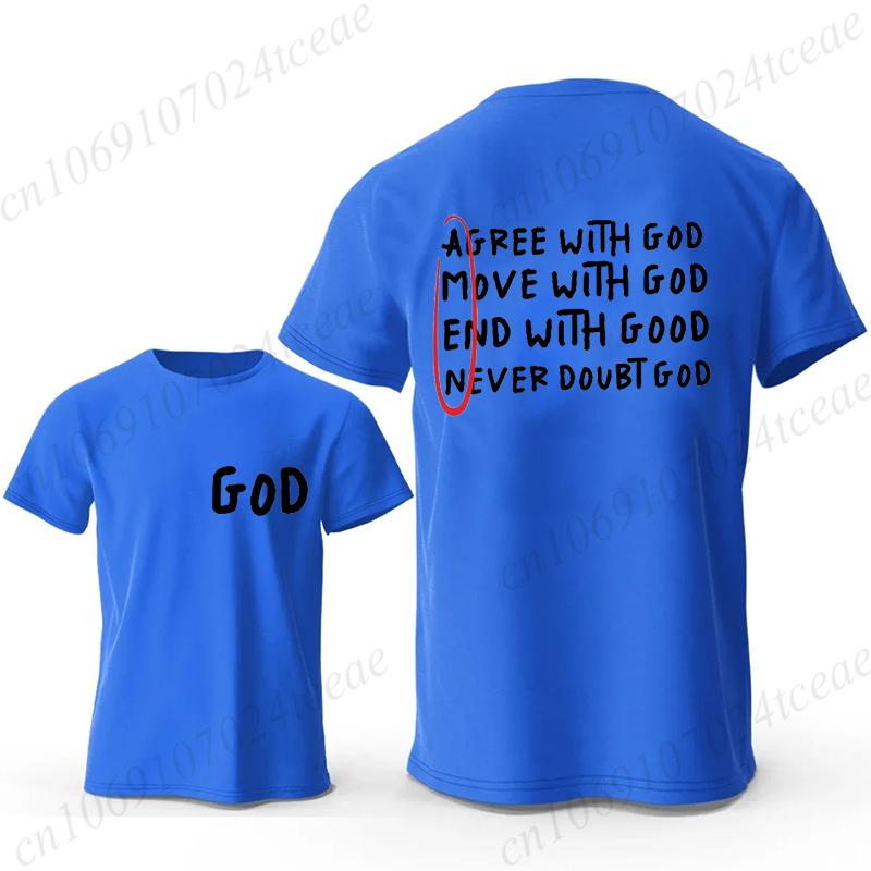 Christliche T-Shirts Hemden für Männer Inspirierend Gott Glaube Jesus Vintage Shirt Übergroße Grafik-T-Shirts Stimme mit Gott überein T-Shirt Tops