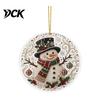 Festive Wall Hanging Christmas Acrylic Ornament, 2D Flat Double Side Printed Office Holiday Decorations Santa Snowman Pendant for Tree Window,