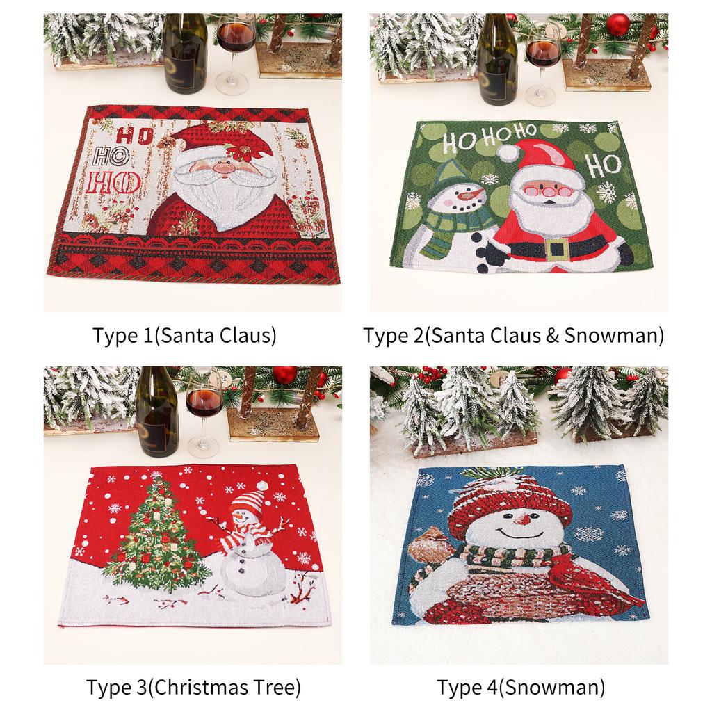 Snögubbe Jul Placemats Jul Bordstabletter Matsalsdekor Värmebeständiga Julbordsunderlägg