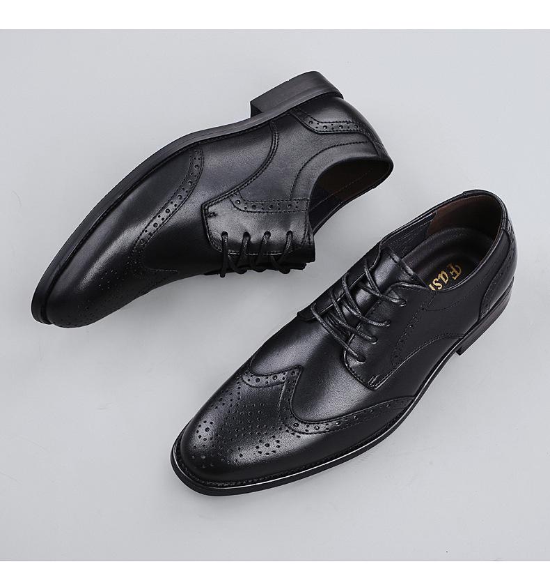 Men's Formal Brogue Leather Shoes - British Style, Small To Large Sizes