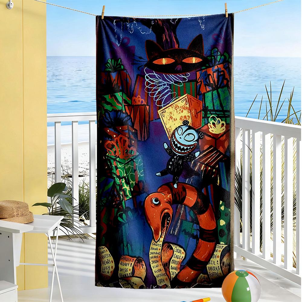 Christmas Nightmare Beach Towel Quick-Dry Soft Microfiber Comfortable Lightweight