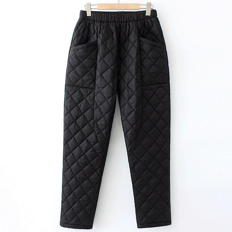 

Женские зимние утепленные пуховые брюки больших размеров для женщин среднего и пожилого возраста - Теплые хлопковые брюки для холодной погоды 3XL (suggested 85-95 kg)