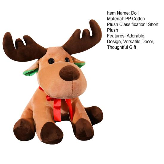 Christmas Reindeer Plush Toy Pillow Super Soft Stuffed Animal Doll Christmas Tree Winter Holiday Decoration Gift for Kids Adults