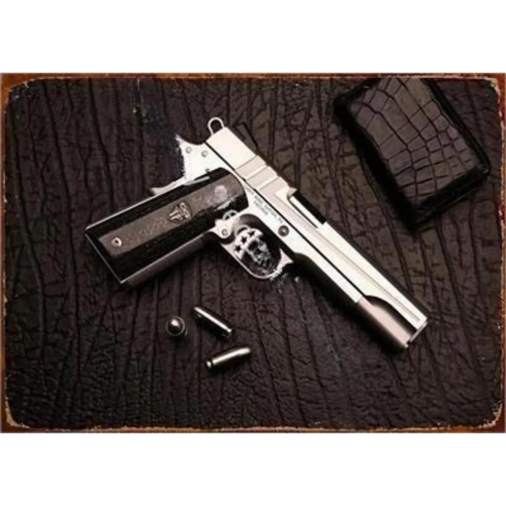 Vintage NEW Pistol HD Tin Painting Metal Sign Poster Home Living Room Bar Club Party Man Cave Art Wall Decorativ Iron Painting