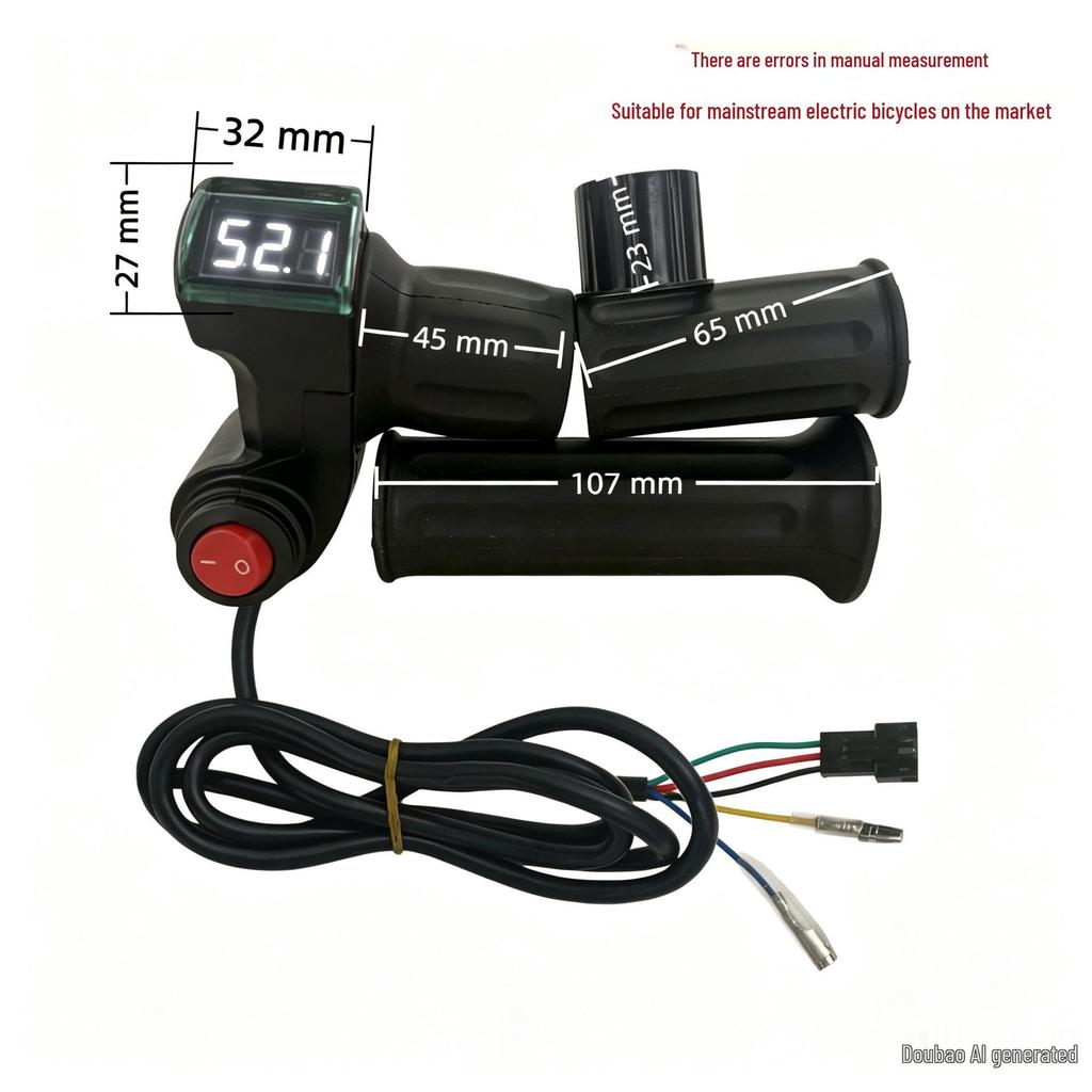 Electric Vehicle Throttle Twist Grip with Voltage Display
