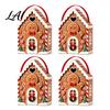 Seasonal Candy Packaging Boxes Christmas House Handle 3D with Gift Box Gingerbread/Santa Claus/Tree/Snowflake Decorative Cardboard