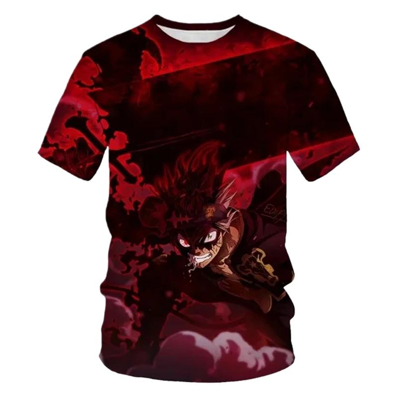 Man's Casual Short Sleeve T-Shirt Anime Black Clover 3D Print Tops Streetwear Cool Tees Parent Adult Clothing Short Sleeve