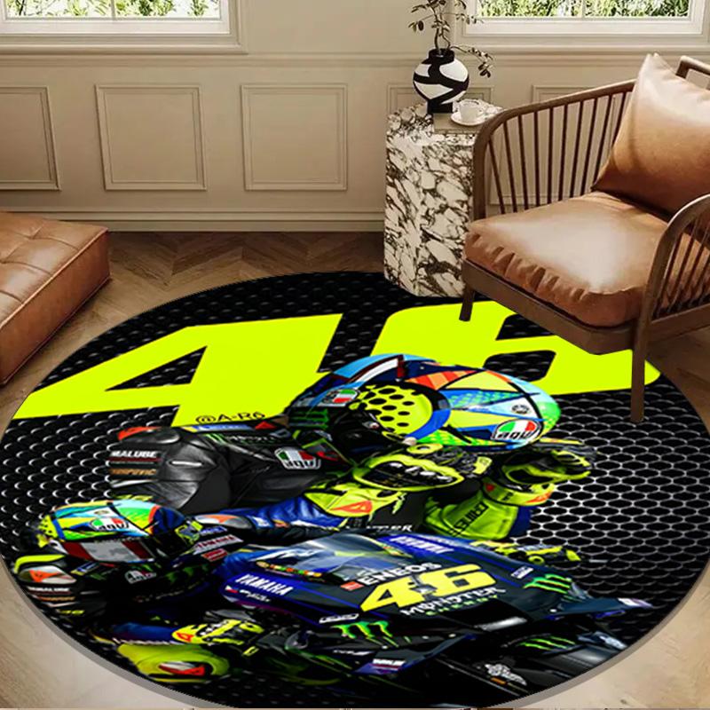 Rider Speeding Through Neon Light Round Mat Home Decor, Chair Rug For livingroom,Bedroom, Doormat Home Decor Birthday Gift Christmas Gifts