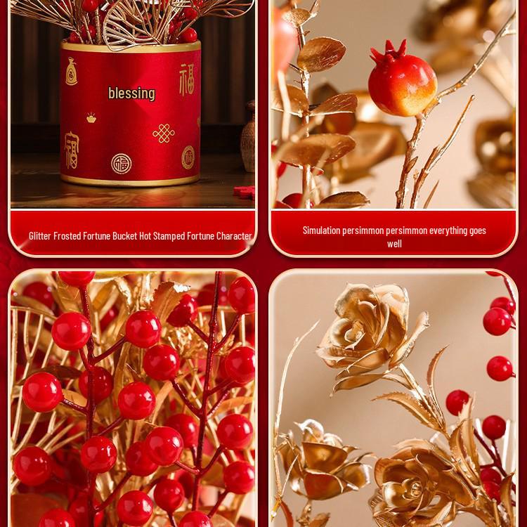 Housewarming Fortune Fruit Bucket Ornament Set - New Home Ceremony Essentials Complete
