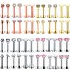 12PC Crystal Labret Piercing Set 16G Heart Tragus Piercing Earring Lot Conch Piercing Set Lip Labret Stud Pack Lobe Earring Bulk