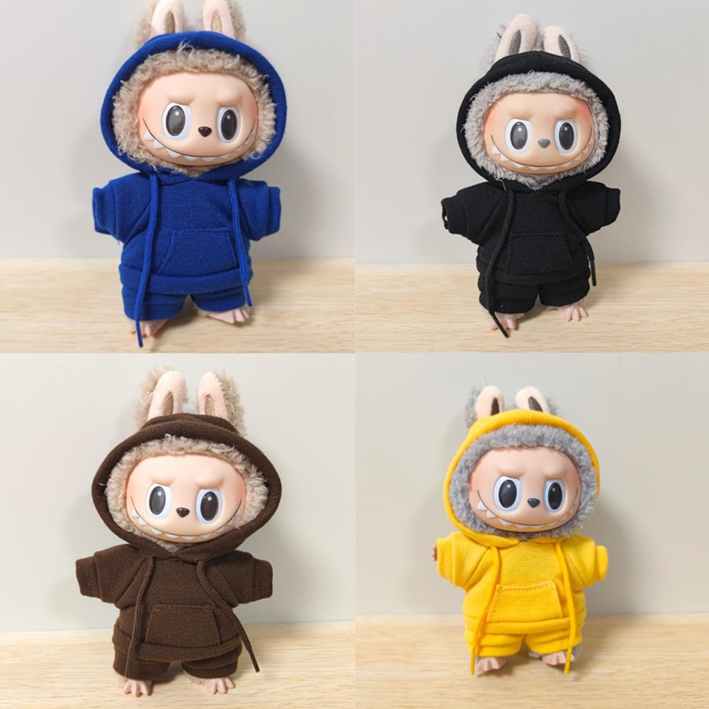 For 17cm Labubu Doll Clothes Fashion Clothes Hoodies Doll Clothes Color Match Hoodies Dolls Accessories Cute Decoration Little Cloths