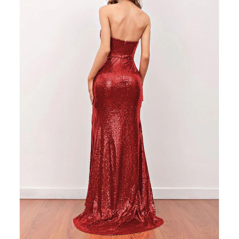 Sexy Split Party Evening Dress Retro Fancy Fishtail Split Party Dress for Women