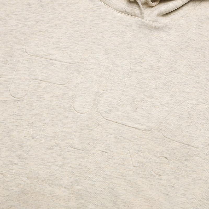 FILA Milano Series Simple Comfortable Hooded Sweatshirt Women sweatshirt Light-Khaki Flower-Gray F11W515205FLK