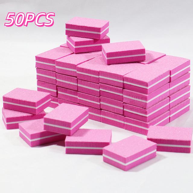 50Pcs Mini Buffing Sanding Files Block Pedicure Manicure Care Nail Art Buffer Polish Manicure Pedicure Nail File 100/180