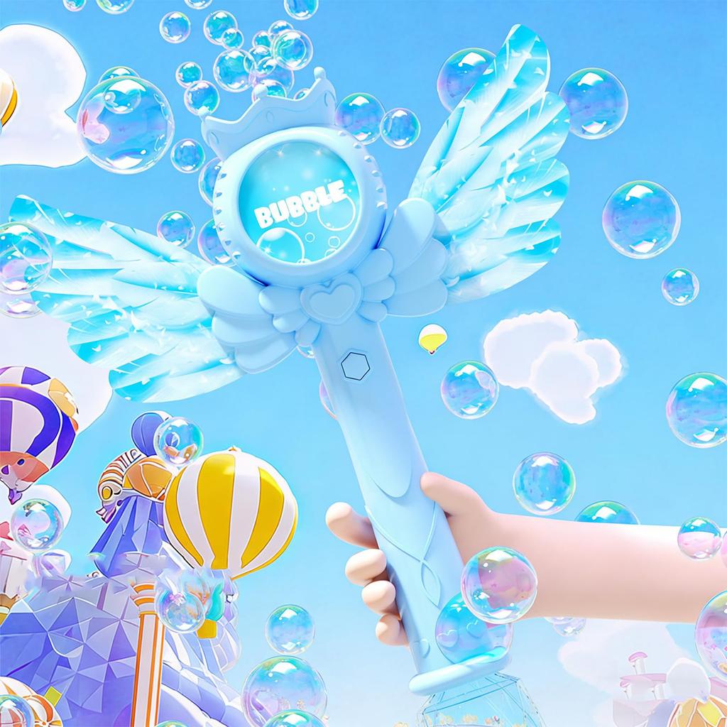 Bubble Wand Toy for Kids Magic Bubble Maker with 60ml Bubble Solution Safe and Durable Plastic Material Suitable for Outdoor Play and Parties