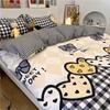 Cartoon Color Matching Four-piece Set Quilt Cover Bedding Quilt Cover Dormitory Bed Single Three-piece Set