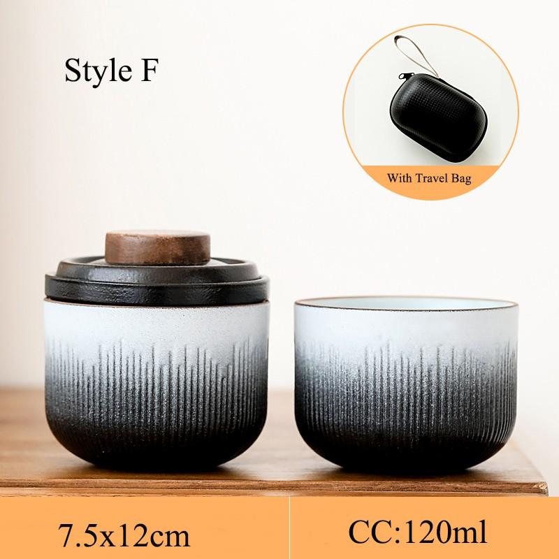 Kung Fu Tee-Set Tragbar Ein Kännchen Zwei Tassen Keramik Schnelle Teetasse