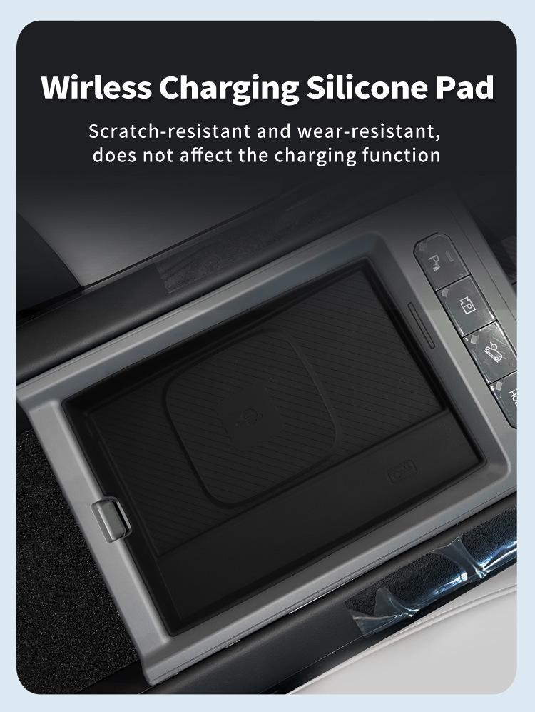 Kompatibel med 24-25 Kia EV9 Trådlös Laddning Halkfri Dammtät Silikon Bilmatta