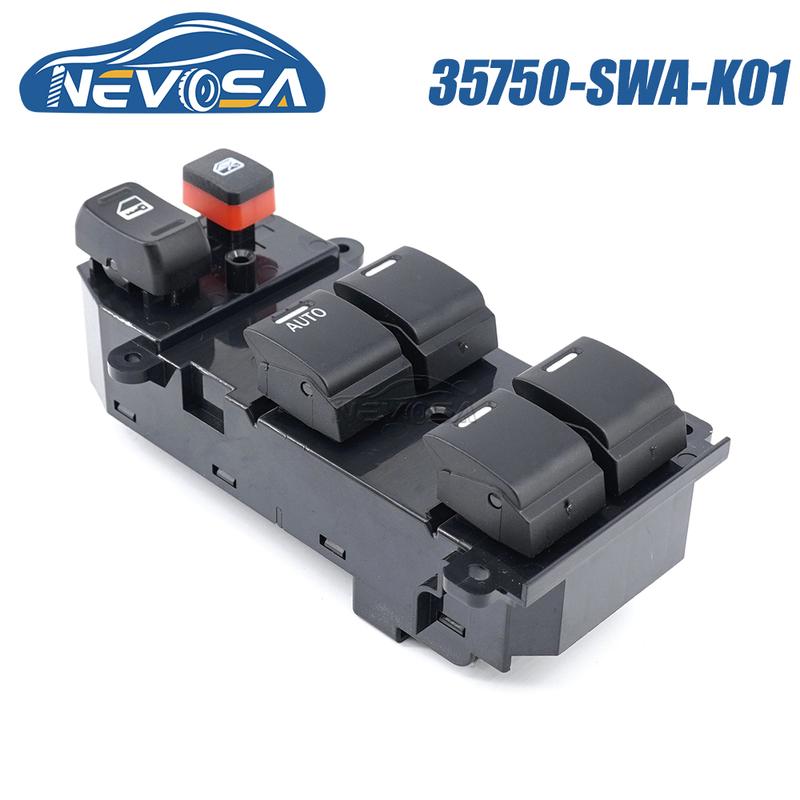 NEVOSA 35750-SWA-K01 For Honda CR-V 2007 08 2011 Car LHD Left Driver Side Window Switch Button 35750SWAK01 35760-SWA-J01 22 P