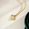 Luxury 100% Real 18k Gold  Women's Moissanite Pendant Necklace