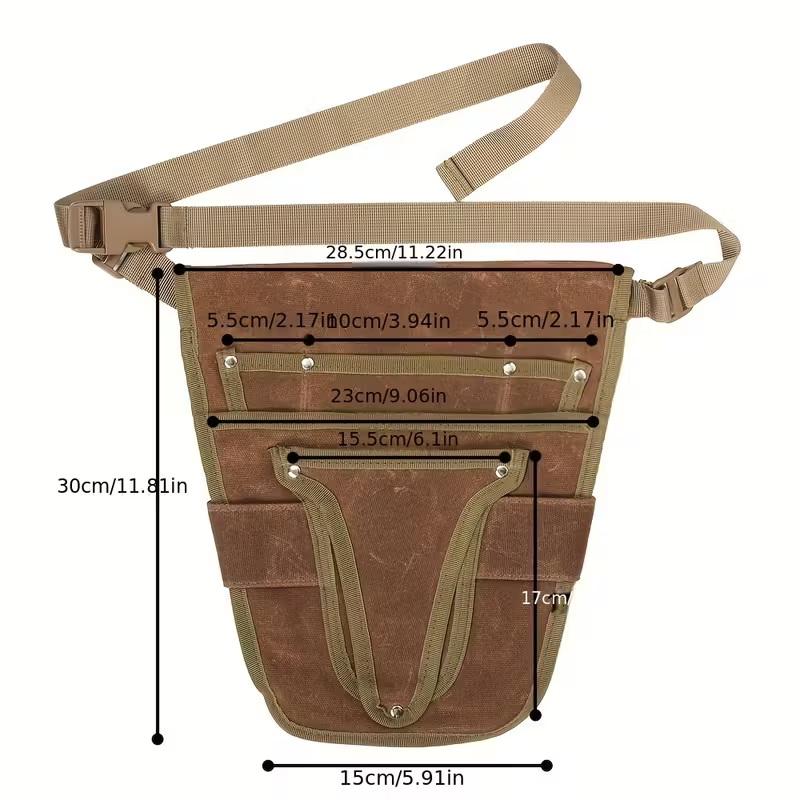 Multifunctional Gardening Tool Belt Bag - Canvas Tool Bag, Portable, Durable, Unisex, Multi-Pocket Storage Tool Waist Bag