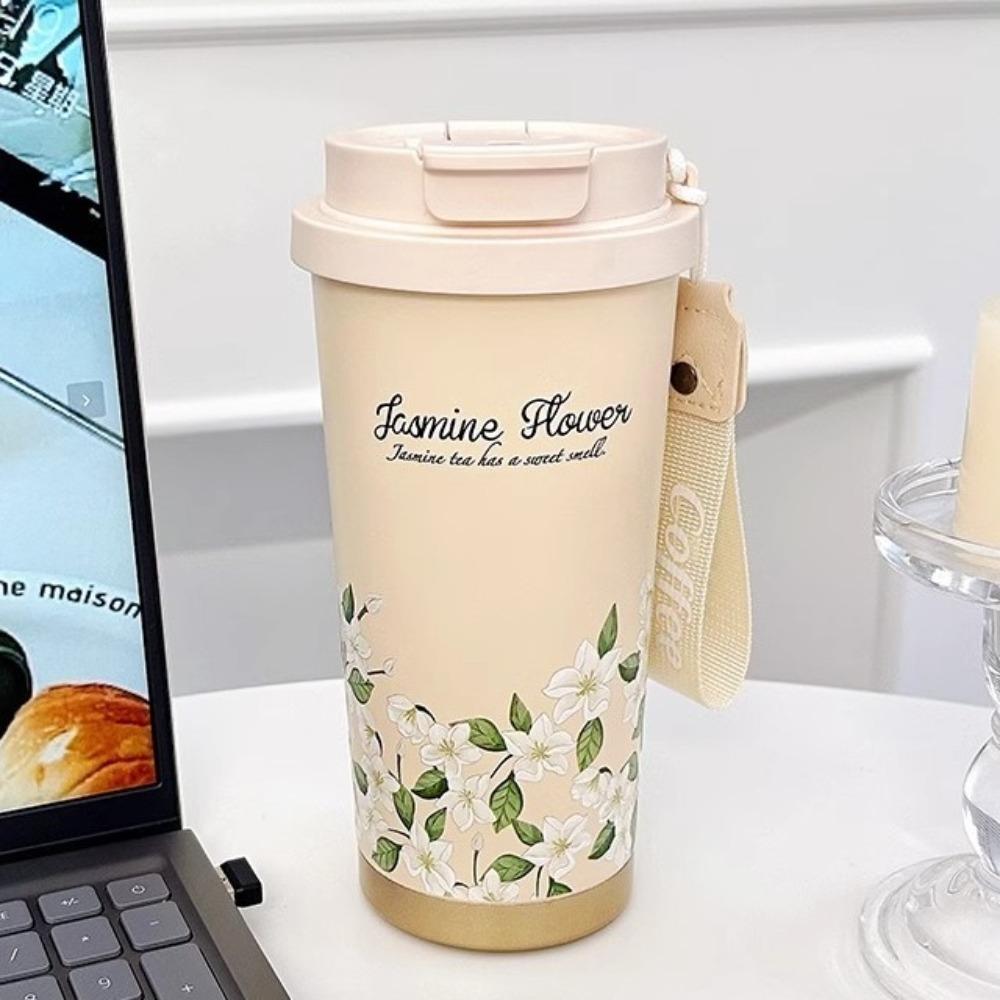 Leak-Proof Flower Thermos Mug 500ml Capacity Double Wall Travel Mug  Gift for Girls