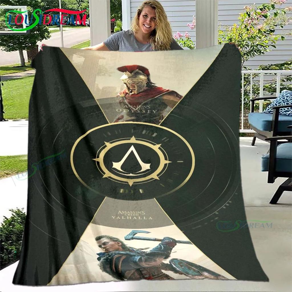 Manta 3D de Juegos de Moda A-Assassin’s Creed, Manta de Franela para Cama Sofá Picnic Oficina Senderismo Ocio Siesta Regalo de Cumpleaños