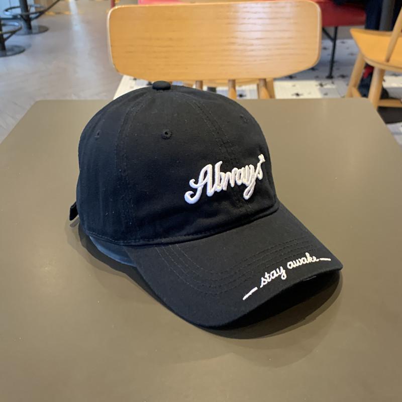 High quality street fashion show face small soft top baseball cap women's three-dimensional letter embroidery cap men