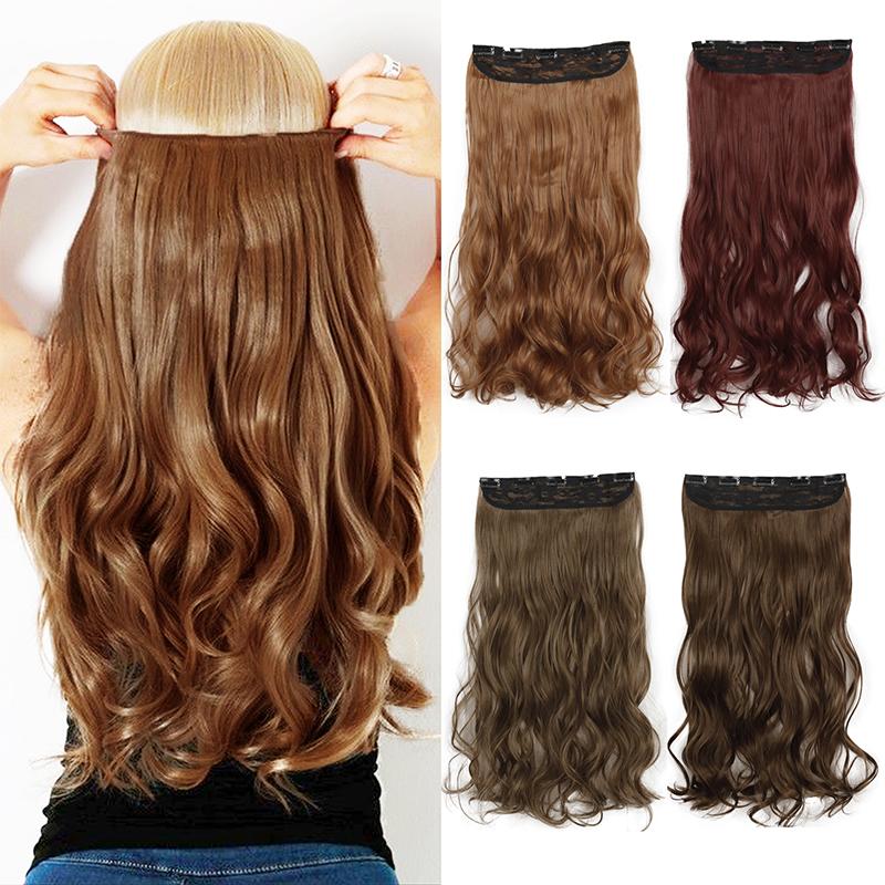 

LISI HAIR длинные прямые волнистые 22 дюйма 5 клипс на наращивание волос высокотемпературные синтетические шиньоны черный коричневый