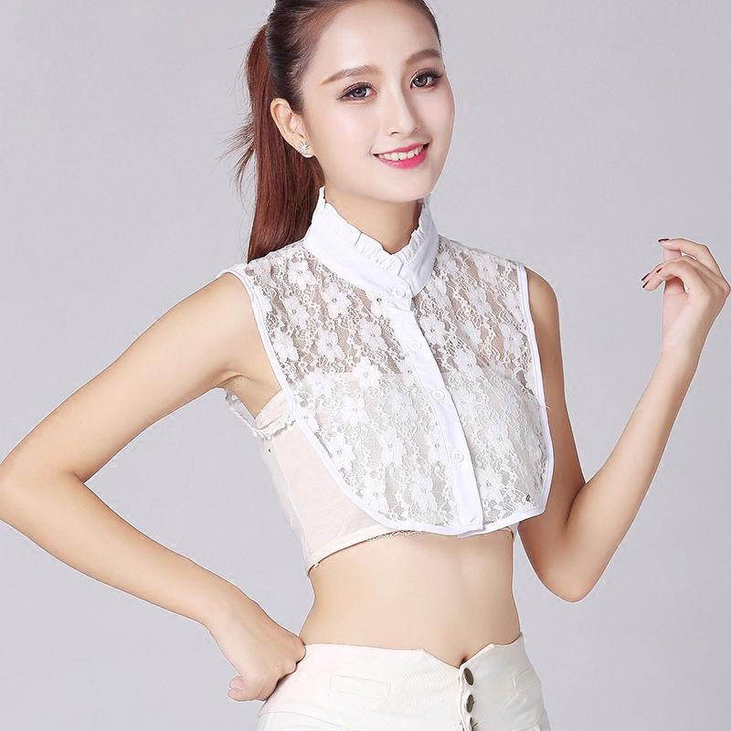 Spets Falsk Krage Kvinnor Stilfull Avtagbar Dickey Krage Blus Halvskjortor Falsk Krage för Kvinnor Flickor