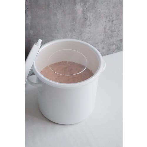 Nodahoro Enamel Round Storage Container, 21cm, with Sealable Lid, for Miso, Rice, Umeboshi, and Rice Bran Pickles, Made In Japan, WRS-21