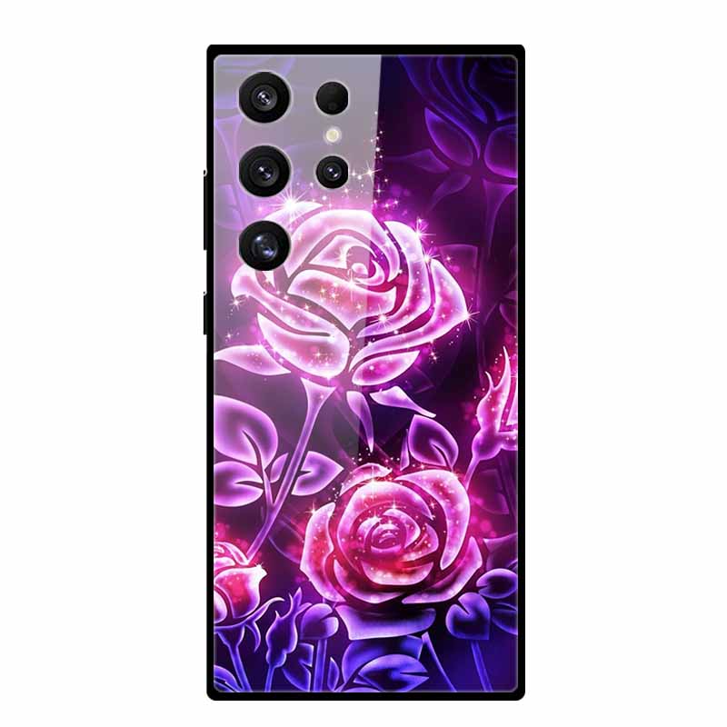 Tempered Glass Case For Samsung S25 Ultra Case Fashion Protect Hard Back Cover for Samusng S24 5G Cover Shockproof Coque S24Plus