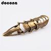 Punk Knight Skull Armour Knuckle Midi Finger Rings for Women Gothic Gold Alloy Adjustable Ring Party Jewelry