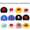 Qilang Waterproof Silicone Swim Cap for Adults & Kids - 50g, Long Hair Compatible, Custom Logo Available