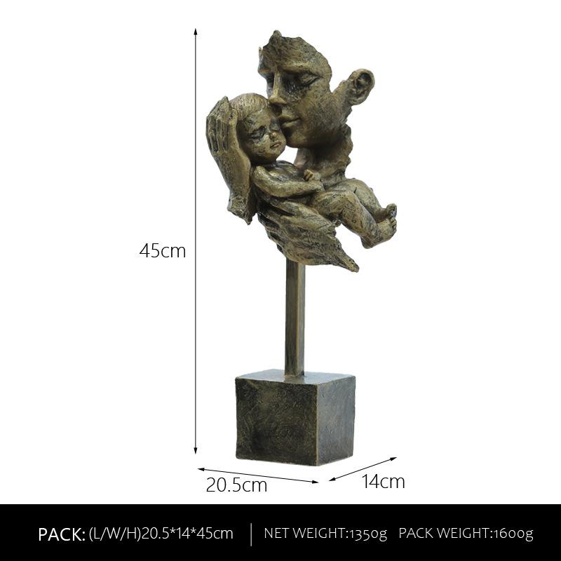 

Творческая имитация бронзовой фигуры скульптура украшения смола рукоделие объятия пара День матери украшение дома