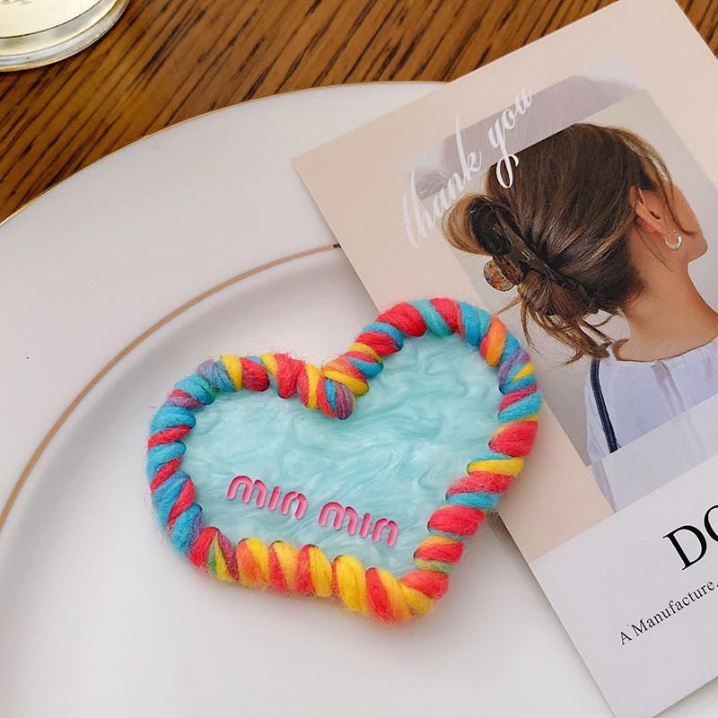 

Милые Заколки Для Волос В Форме Сердца Для Женщин В Мягких Пастельных Тонах Для Стильных Образов Lake Blue 6.4cm