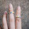 Women's Colorful Oil-Drip Brushed Letter Ring - Niche, Simple, Fashionable, Versatile Couple's Personality Ring