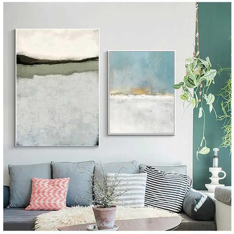 Art Modern Cuadro Decor Home Fashion Wall Picture for Living Room Nordic Poster and Print Abstract Blue Black Colour Canvas