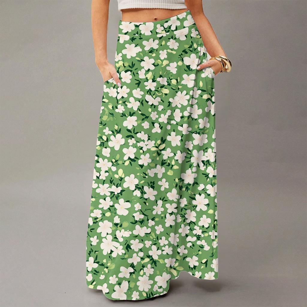Women's Flowing Maxi Dress Regular Casual Summer Floral Print Bohemian  Skirt