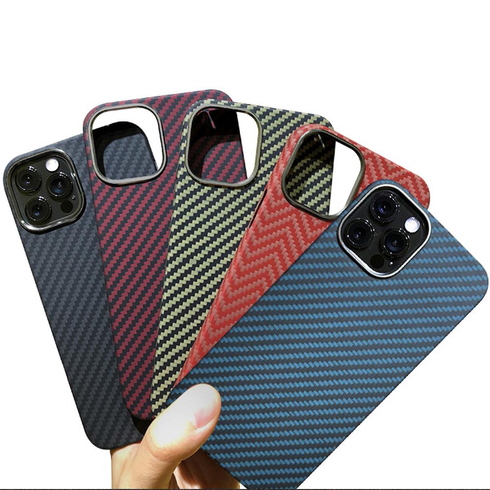 Aramid Fiber Phone Case for Iphone 12 Pro/12mini/12/12pro Max with Metal Ring