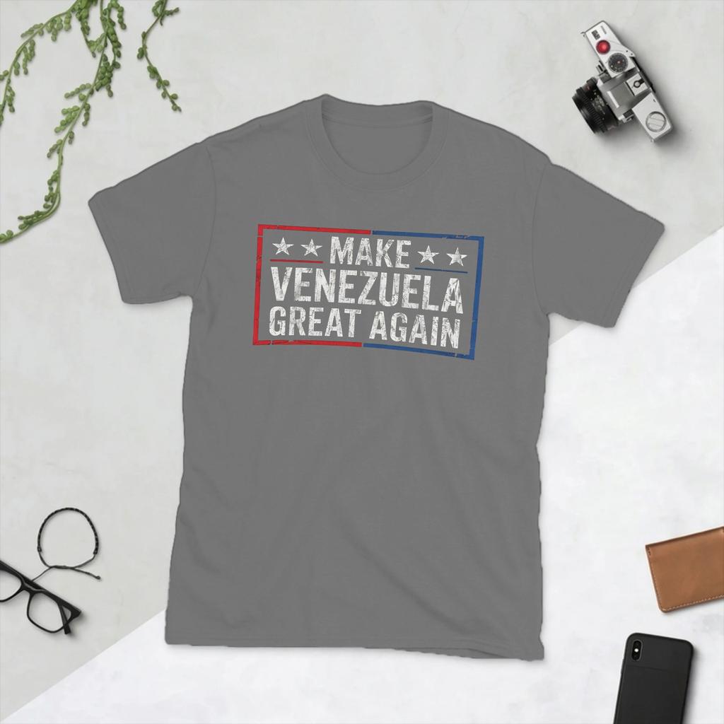 Vintage Make Venezuela Great Again TShirts for Unisex Round Neck Cotton T Shirts Short Sleeve Tee Shirt Gift Idea Clothing