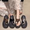 Thick-soled heel cover toe cool slippers women's summer wear 2025 new models with skirts beach sandals flip-flops