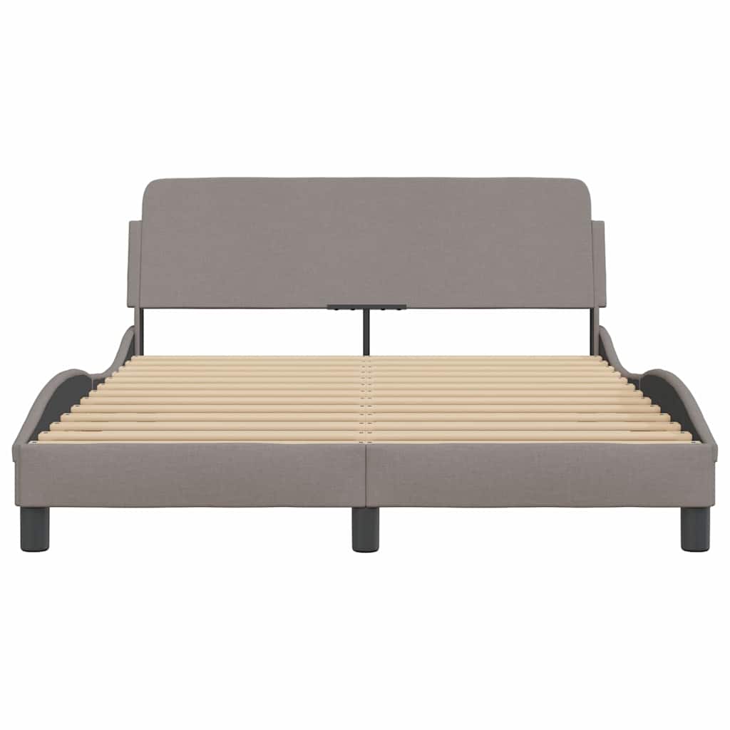 Vidaxl Bed Frame Without Mattress, Taupe, 120X200 Cm, Upholstered
