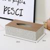DeRien Leather Wood Grain Tissue Box