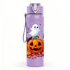1PC Halloween Candy Pumpkin Print 750ml Color Plastic Sports Water Bottle Leakproof Flip Straw Lid Suitable for Sports Office Home Use